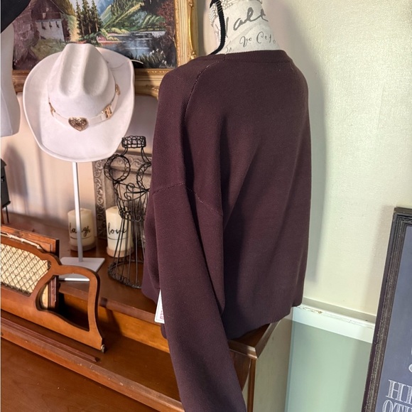 Brown Tweed Sweater with Horse Embroidery NWT - Picture 3 of 5